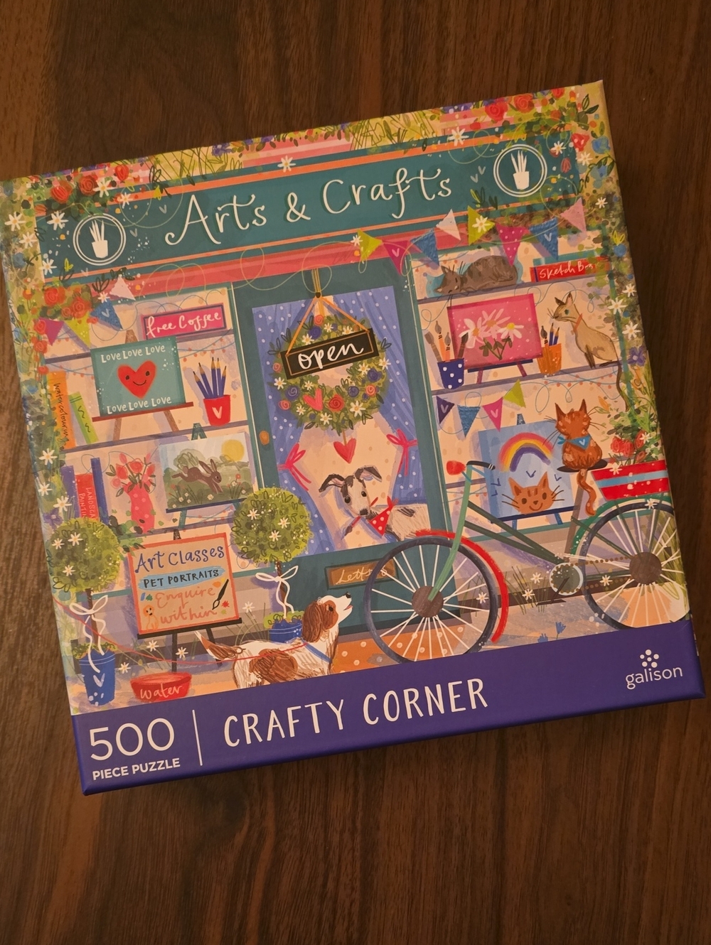 Galison Crafty Corner 500-Piece Jigsaw Puzzle - Colorful Illustration